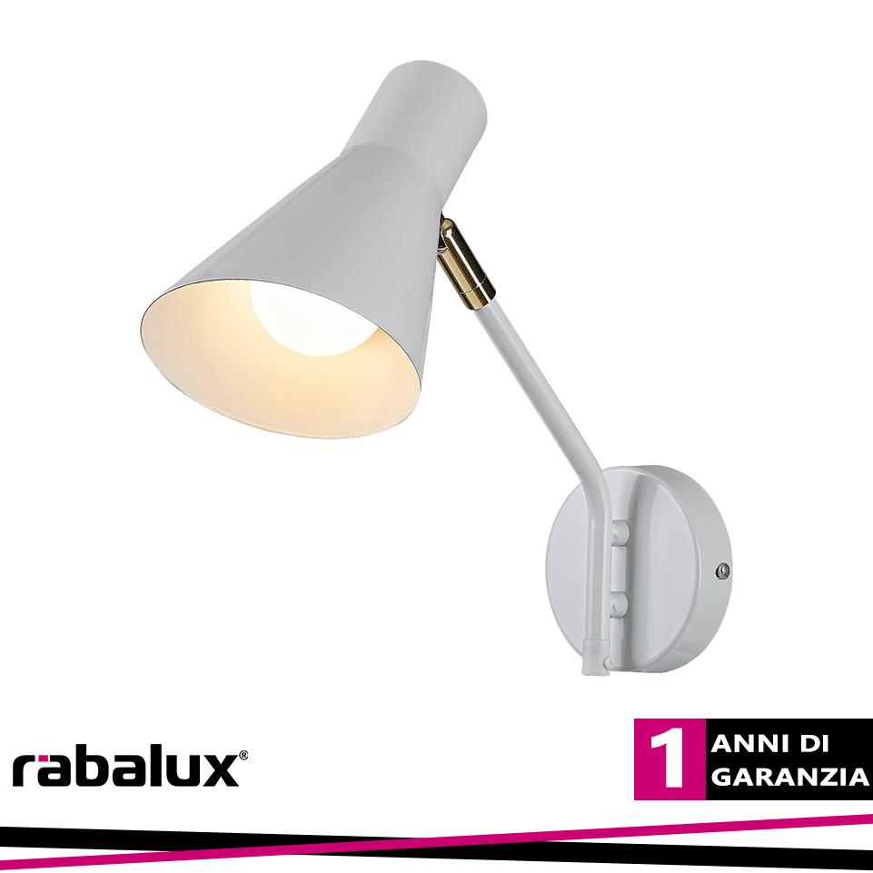 ALFONS, METAL WALL LAMP, WHITE, E27 1X MAX 25W, SWITCH ON CA