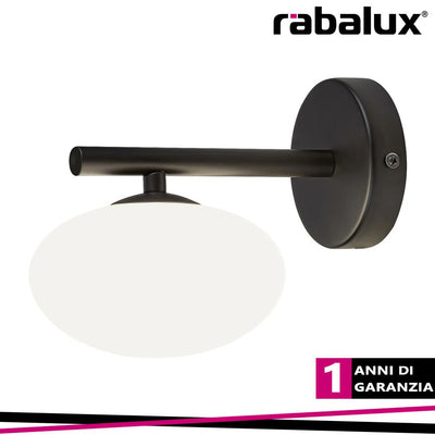 CALISTA, METAL GLASS WALL LAMP, G9 1XMAX 28W, MATTE BLACK, W