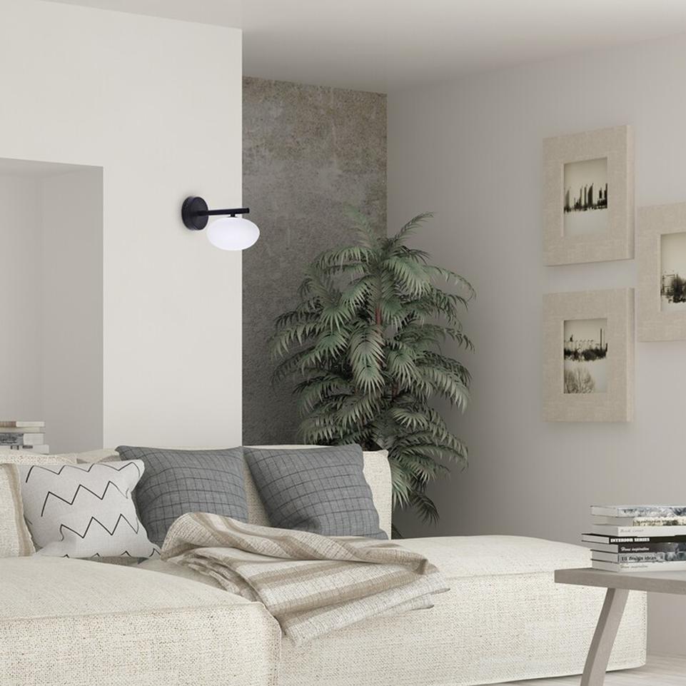 CALISTA, METAL GLASS WALL LAMP, G9 1XMAX 28W, MATTE BLACK, W