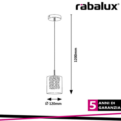 DUCHESS, INDOOR PENDANT LAMP, G9 1X MAX 40W,D12XH120CM, CHRO