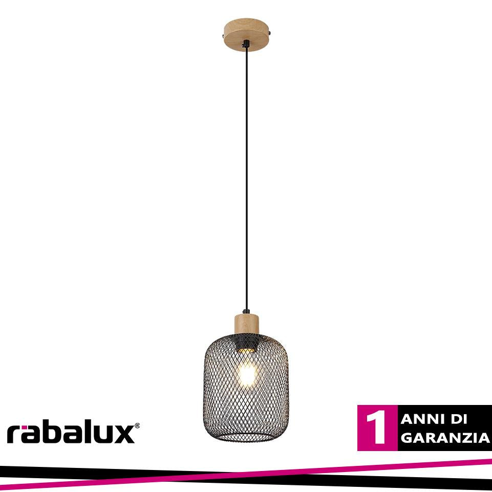GRENDEL, INDOOR METAL PENDANT LAMP, E27 1X MAX 60W, BEECH WO