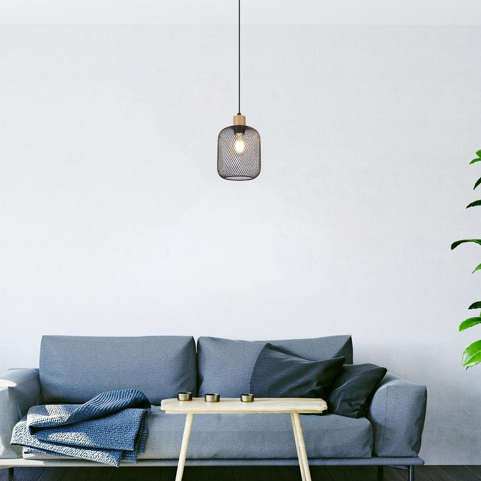 GRENDEL, INDOOR METAL PENDANT LAMP, E27 1X MAX 60W, BEECH WO