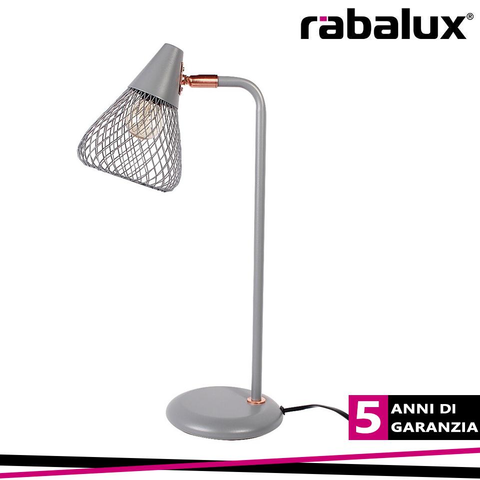 FANNY, INDOOR METAL TABLE LAMP, E14 1X MAX 25W, GREY+ROSEGOL