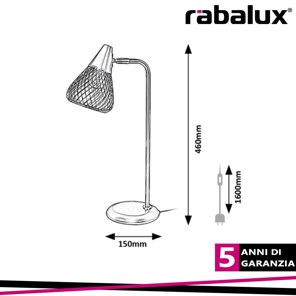 FANNY, INDOOR METAL TABLE LAMP, E14 1X MAX 25W, GREY+ROSEGOL