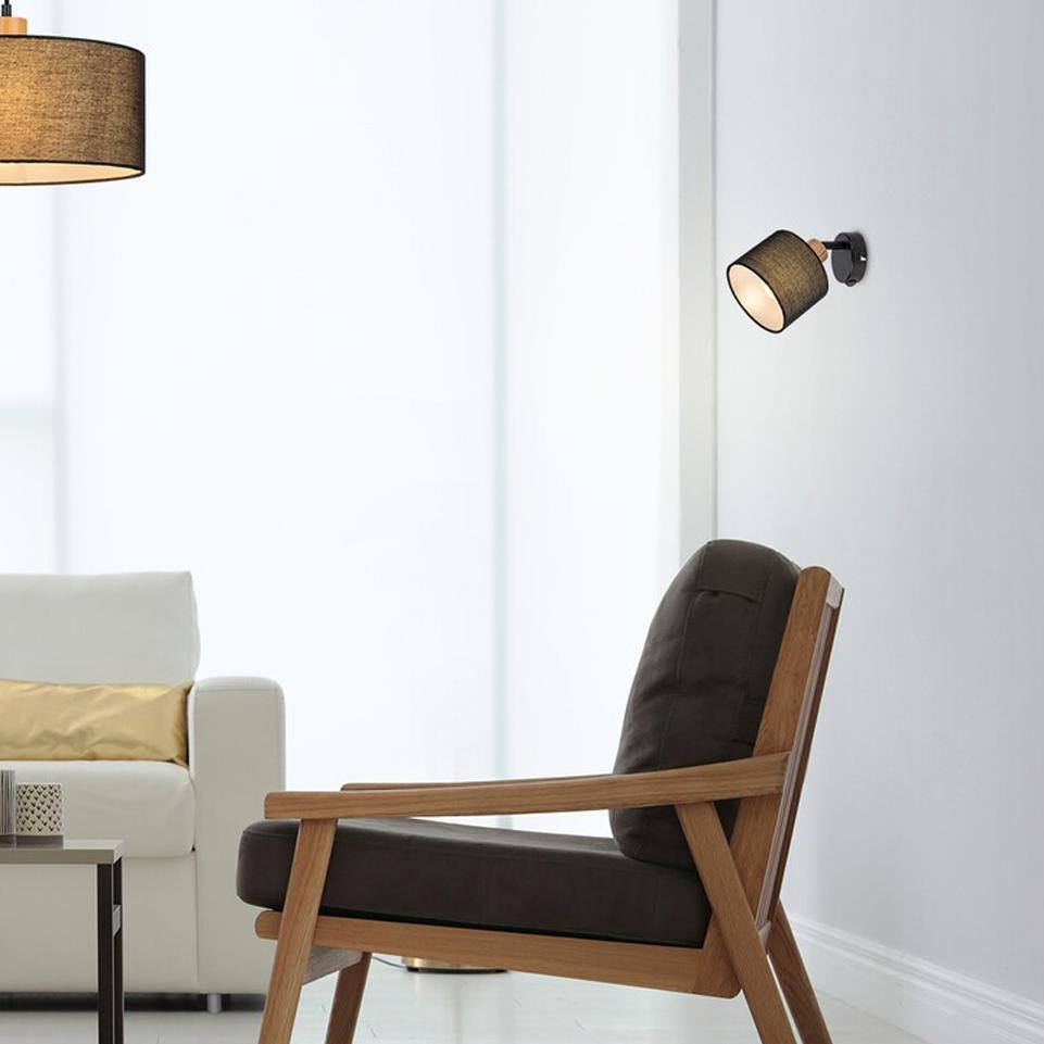 MIGUEL, INDOOR METAL+WOOD SPOT LAMP, E14 1X MAX 40W, SHADE D