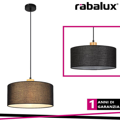 MIGUEL, INDOOR MATEL+WOOD PENDANT LAMP, E27 1X MAX 40W D35XH