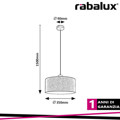 MIGUEL, INDOOR MATEL+WOOD PENDANT LAMP, E27 1X MAX 40W D35XH
