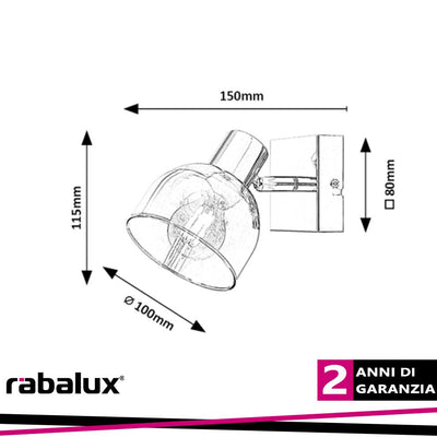 TARIEN, INDOOR WALL LAMP, E14 1X MAX 40W, CHROME,GRADIENT  T