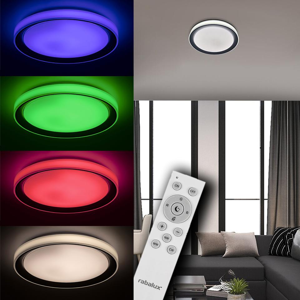 EVEREST, SMART WIFI LED CEILING LAMP, SILVER WITH WHITE SHAD