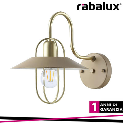 NESRIN, METAL WALL LAMP , E27 1XMAX 40W, GOLD, BEIGE