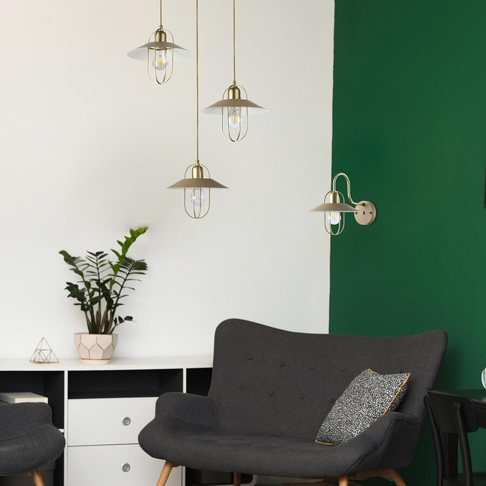 NESRIN, METAL WALL LAMP , E27 1XMAX 40W, GOLD, BEIGE