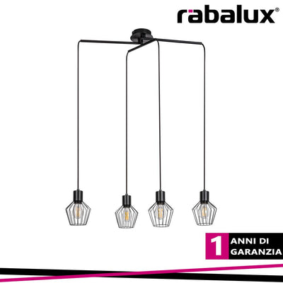 BELANO, METAL PENDANT LAMP , E27 4XMAX 40W, MATT BLACK