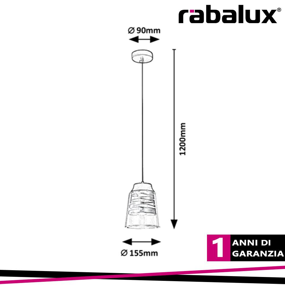 ZENAIDA, GLASS PENDANT LAMP, E27 1XMAX 60W, MATT BLACK, GOLD