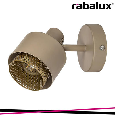 FEDORA METAL SPOT , E14 1XMAX 40W, LIGHT BROWN, GOLD