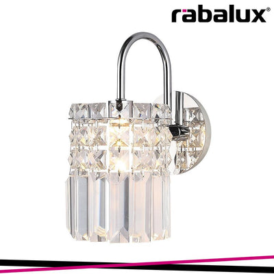 ROSANNA, WALL LAMP, CHROME, TRANSPARENT GLASS CRYSTALS, G9 1