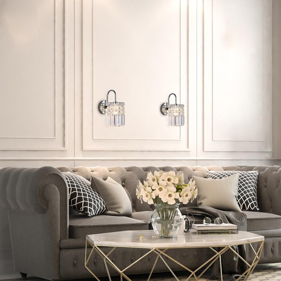 ROSANNA, WALL LAMP, CHROME, TRANSPARENT GLASS CRYSTALS, G9 1