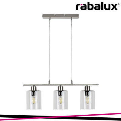 MIROSLAW, GLASS WALL LAMP, E27 3X MAX 40W SATIN CHROME, WIT