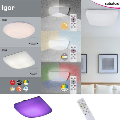 IGOR, CEILING LAMP, WHITE IN-BUILT LED 16W 1150LM 3000-6500K