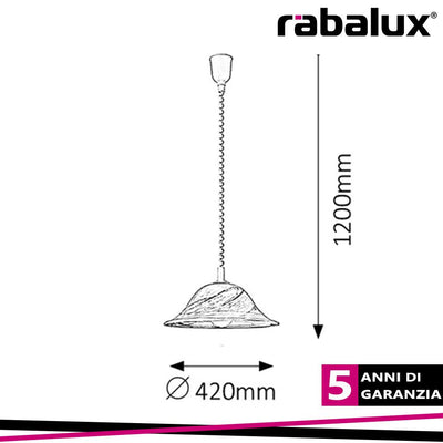 ALABASTRO, PENDANT LAMP, D42CM, WHITE ROLLY