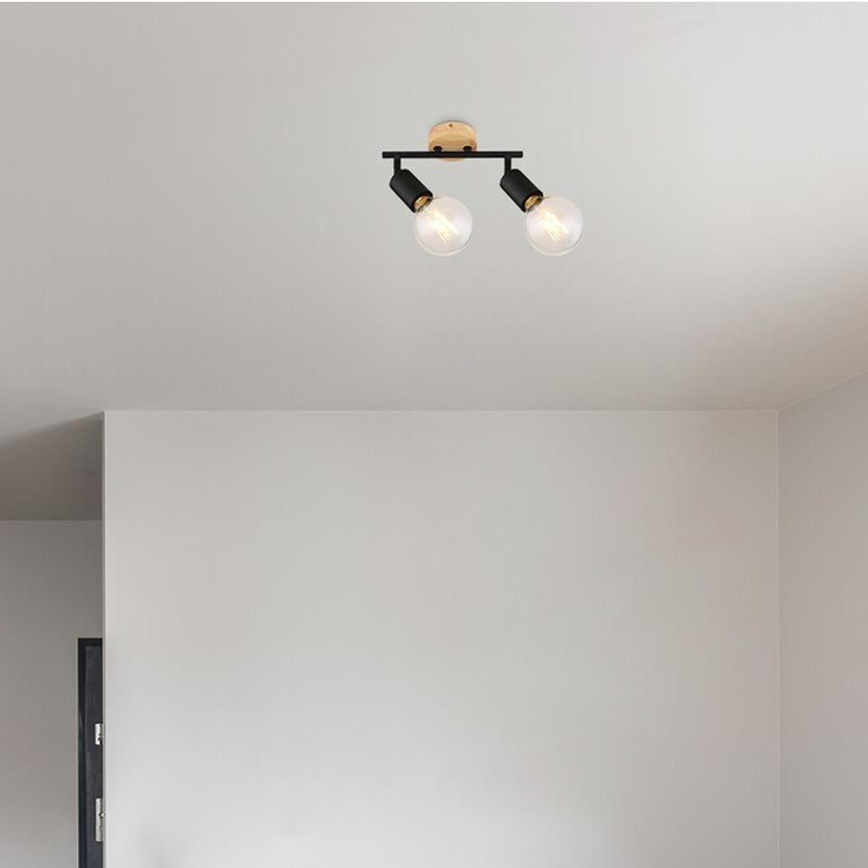 PABLO, METAL WOOD SPOT , E27 2XMAX 40W, MATT BLACK