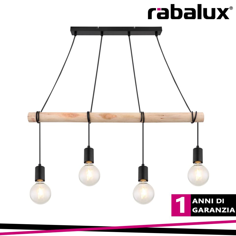 PABLO, METAL-WOOD PENDANT , E27 4XMAX 40W, MATT BLACK