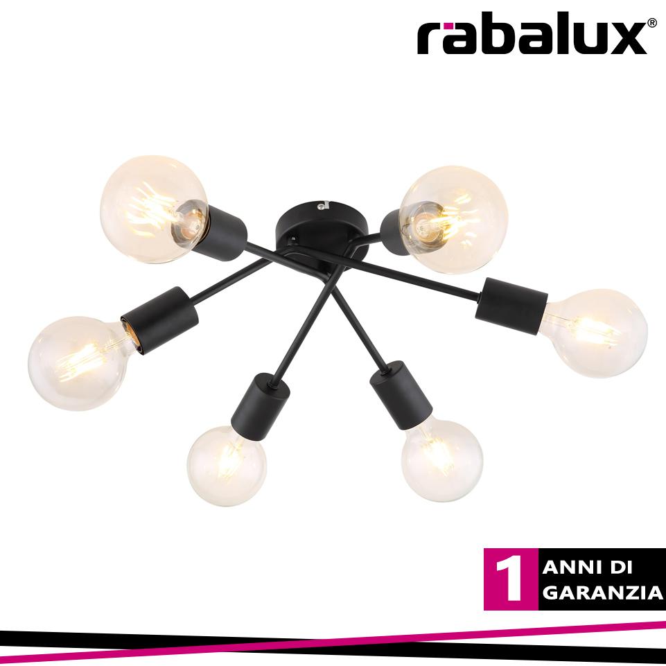 LAMAR, METAL CEILING LAMP , E27 6XMAX 40W, MATT BLACK