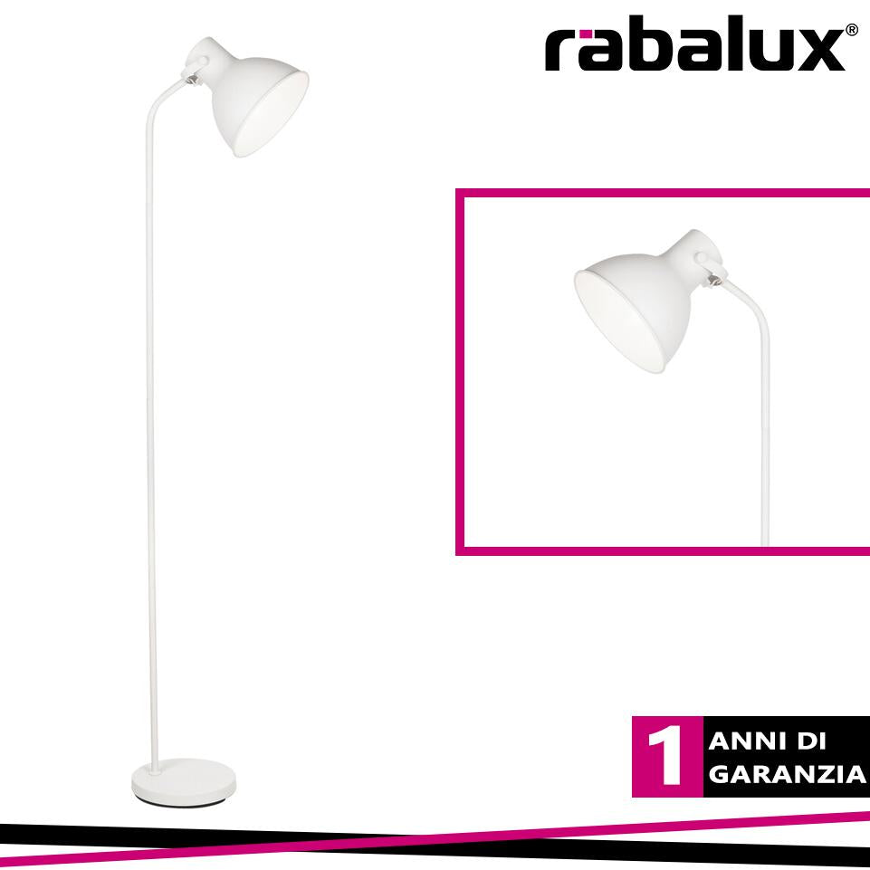 DEREK, INDUSTRIAL STYLE WHITE FLOOR LAMP