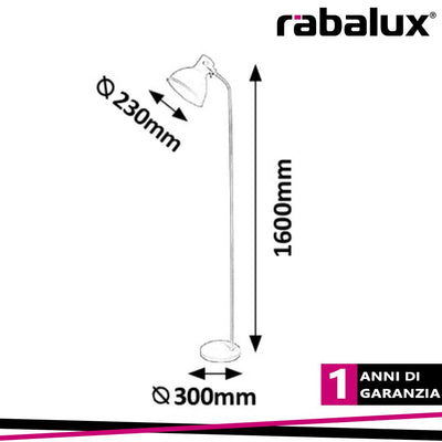 DEREK, INDUSTRIAL STYLE WHITE FLOOR LAMP