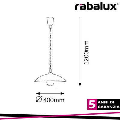 ROUND, PENDANT LAMP, D40CM, WHITE ROLLY