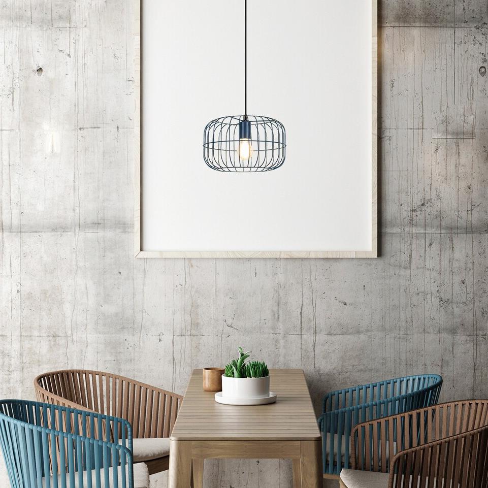 XENIA, METAL PENDANT LAMP, E27 1X MAX 60W, BLUE, D300 MM, TE