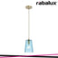 AZURINE, GLASS PENDANT, GOLD, BLUE, E27 1X MAX 40W, TEXTILE