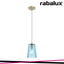 AZURINE, GLASS PENDANT, GOLD, BLUE, E27 1X MAX 40W, TEXTILE