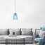 AZURINE, GLASS PENDANT, GOLD, BLUE, E27 1X MAX 40W, TEXTILE