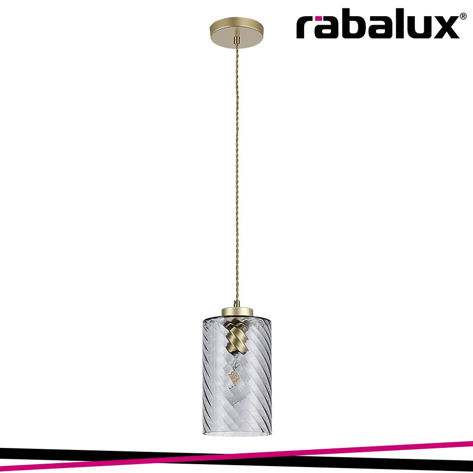SHEILA,  GLASS PENDANT, GOLD, TINTED GLASS, E27 1X MAX 40W,