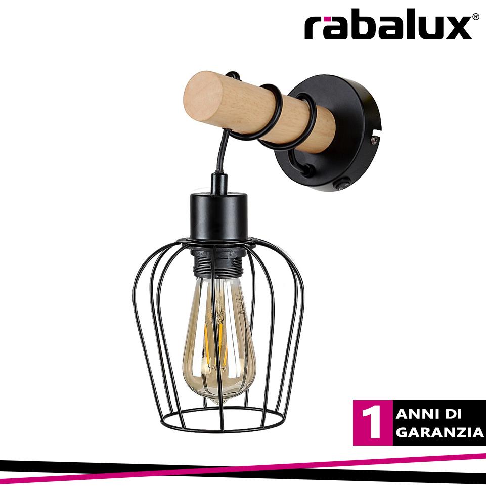 FABIAN, INDOOR METAL-WOOD WALL LAMP, E27 1X MAX 40W, MATT BL