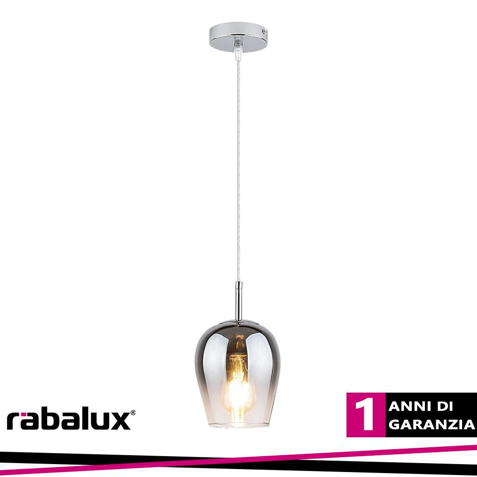 PETUNIA, GLASS PENDANT LAMP, CHROME, TINTED GLASS,  E27 1X M