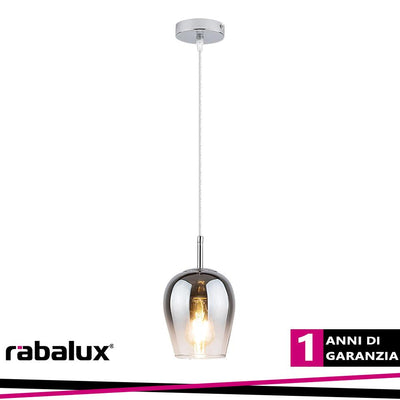 PETUNIA, GLASS PENDANT LAMP, CHROME, TINTED GLASS,  E27 1X M