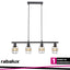 INDIANA, METAL PENDANT LAMP, WITH NATURAL WAVEN DECOR E14 4X