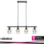 INDIANA, METAL PENDANT LAMP, WITH NATURAL WAVEN DECOR E14 4X