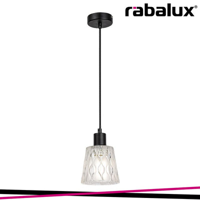 JARINA,  GLASS PENDANT , E27 1XMAX 40W, BLACK, TRANSPARENT