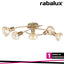 HOLLY, 5 HEADED CEILING LAMP WITH AMBER GLASS SHADE, WITHOUT