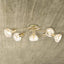 HOLLY, 5 HEADED CEILING LAMP WITH AMBER GLASS SHADE, WITHOUT