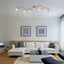 HOLLY, 6 HEADED SPOT WITH AMBER GLASS SHADE, WITHOUT LIGHTSO