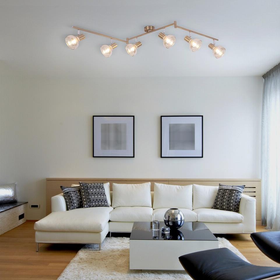 HOLLY, 6 HEADED SPOT WITH AMBER GLASS SHADE, WITHOUT LIGHTSO