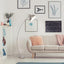 OTTO, FLOORLAMP, SATIN CHROME, WITH WHITE SHADE, E27 1X MAX