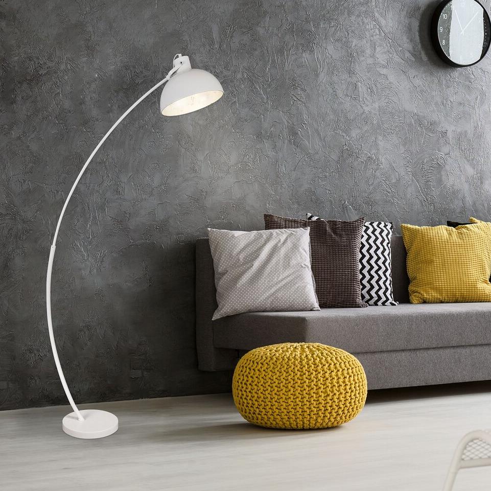 OTTO, FLOORLAMP, MATTE WHITE, SILVER FOILED SHADE, E27 1X MA