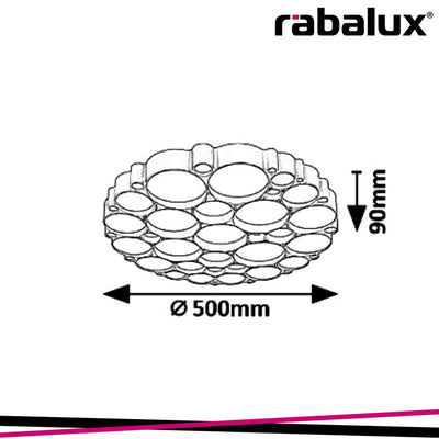 ANDELA CEILING LIGHTS LED 48W 3 STEP DIMMING SILVER