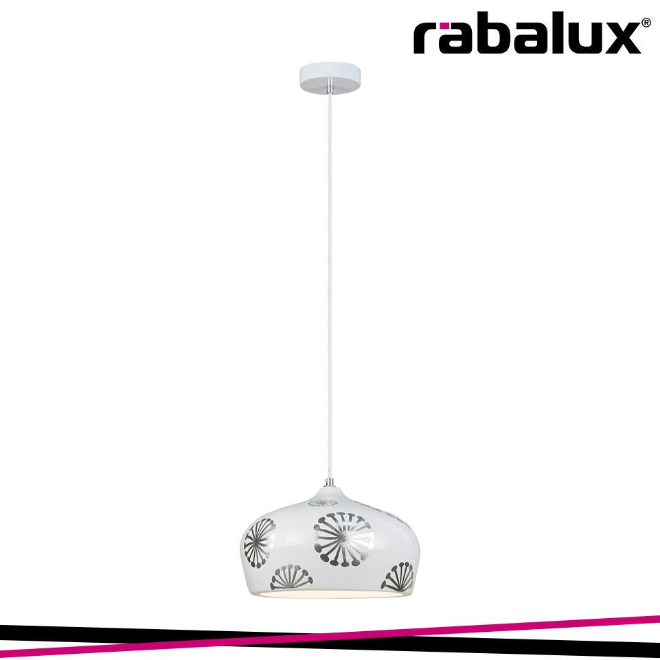 GINGER, PENDANT, SILVER/WHITE, E27 1X MAX 60W, EXCL.