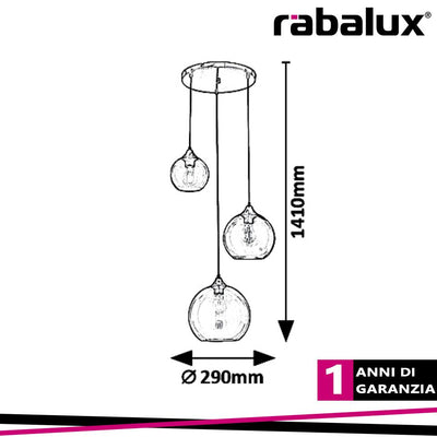 TANESHA PENDANT, 3X E27 MAX 40W