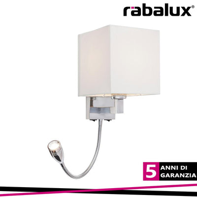 LARKIN, ELEGANT CHROME BEDSIDE READING WALL LAMP